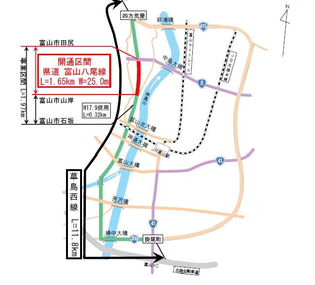 草島西線開通図